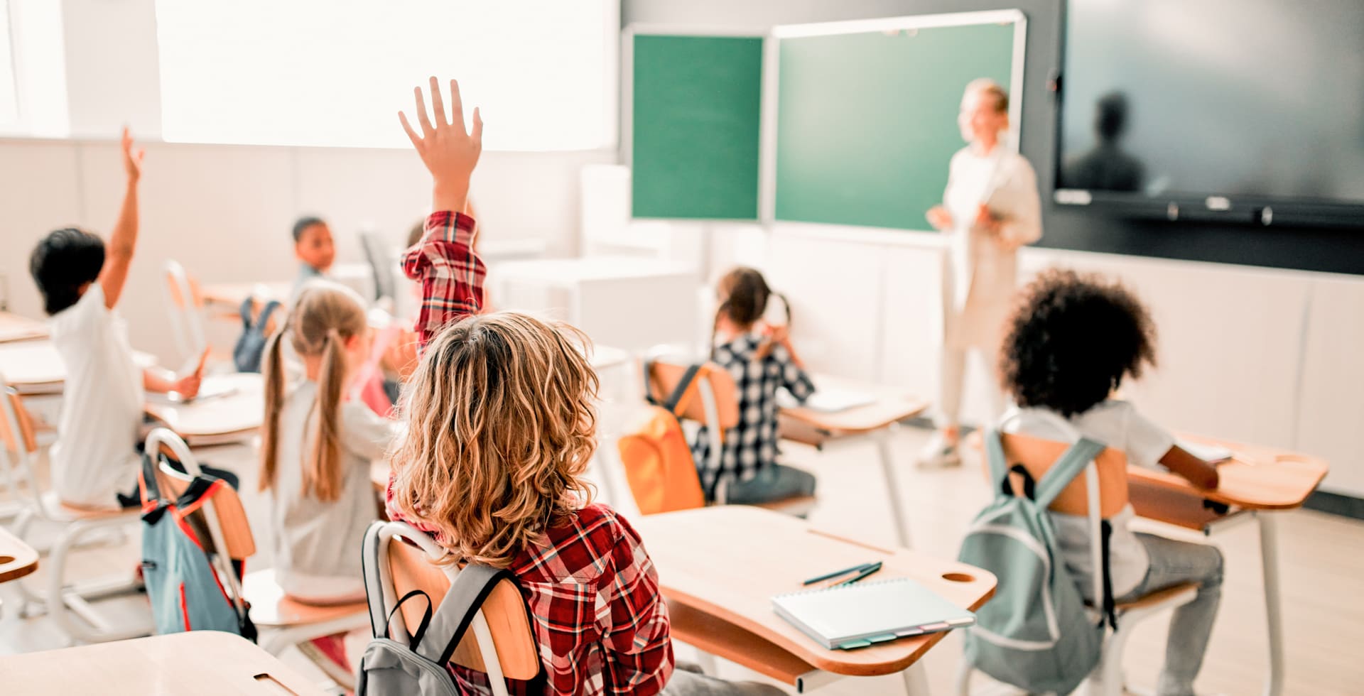 Child reports to a classroom